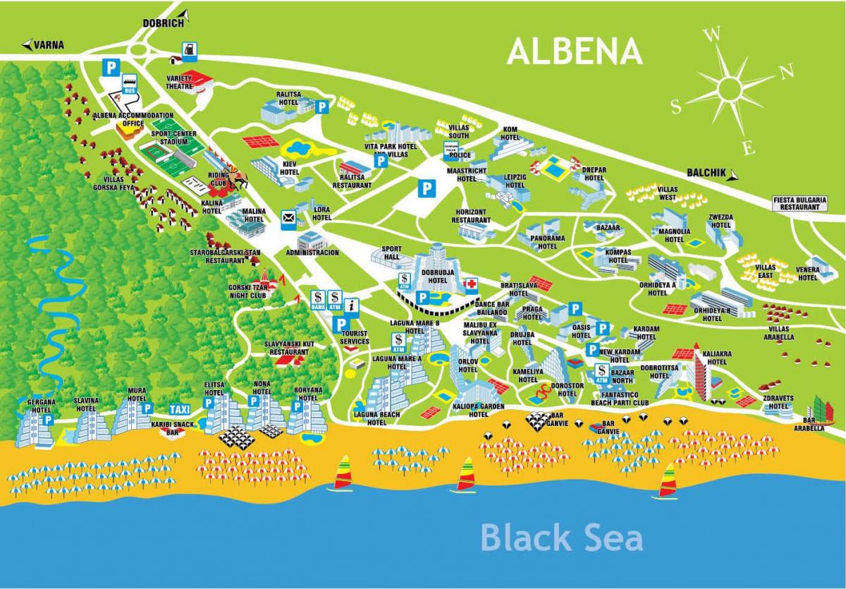 mapa albena Bulgària