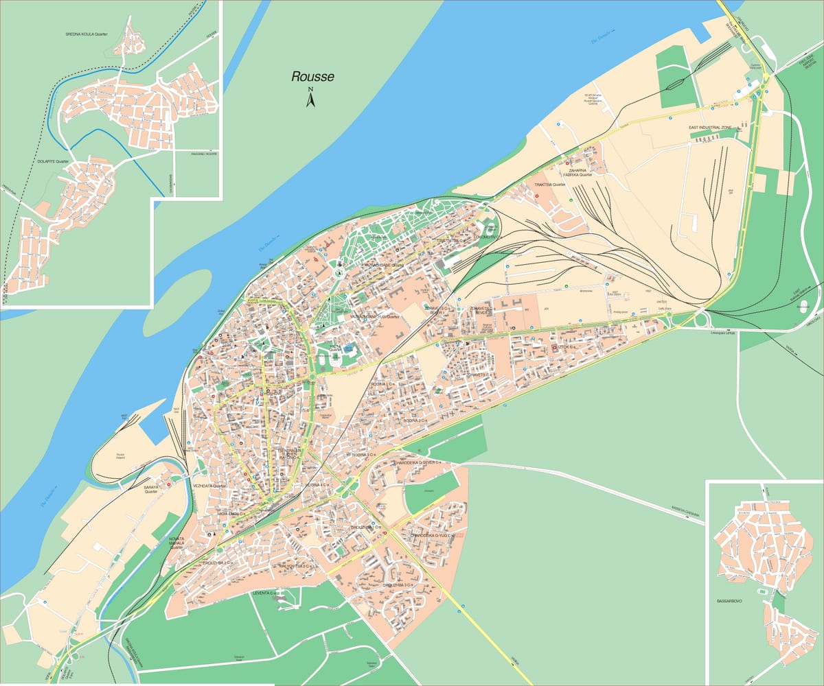rousse Bulgària mapa