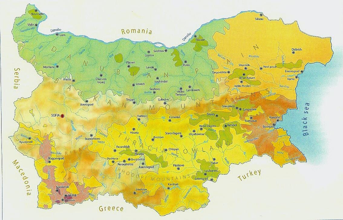 mapa de Bulgària climàtic