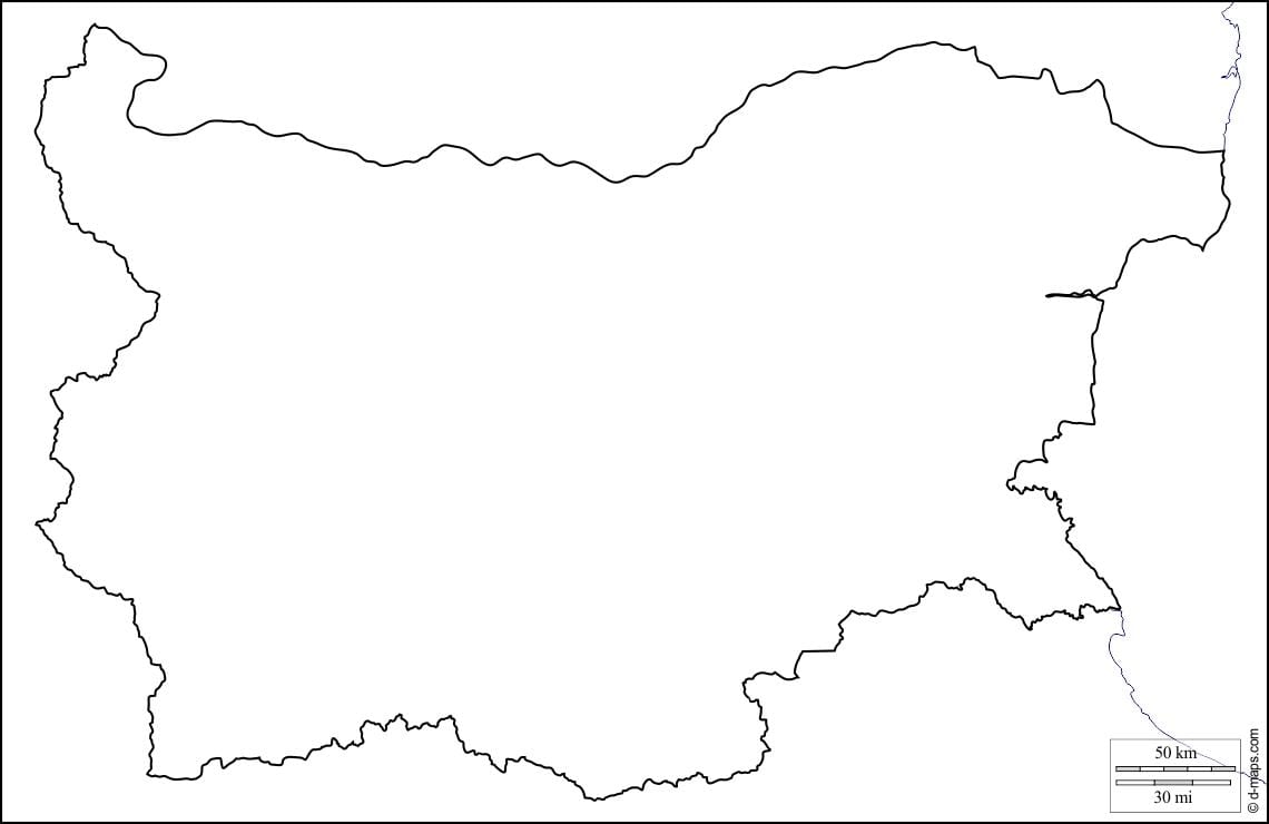 mapa de Bulgària mapa de contorn