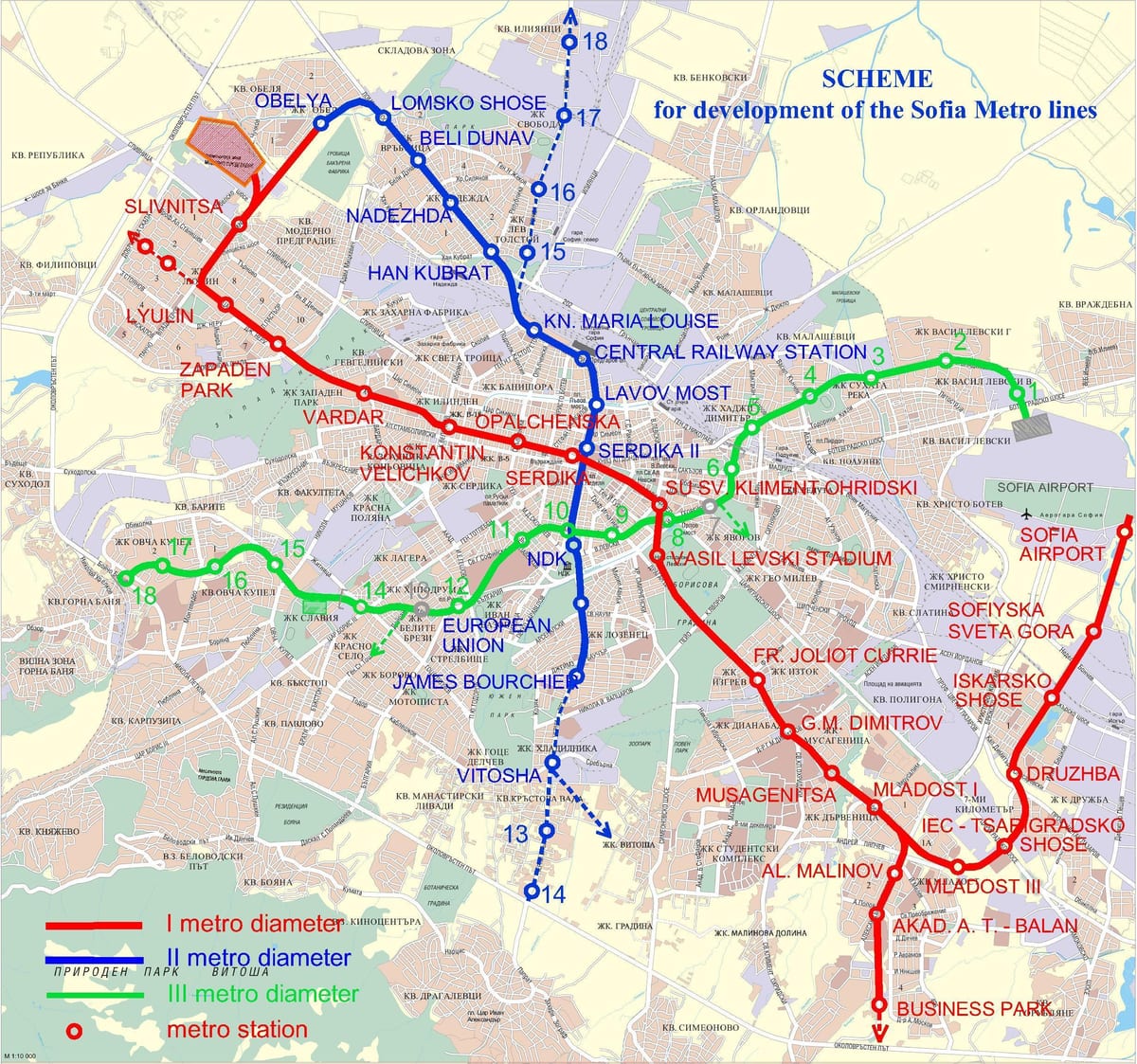 mapa de Bulgària metro