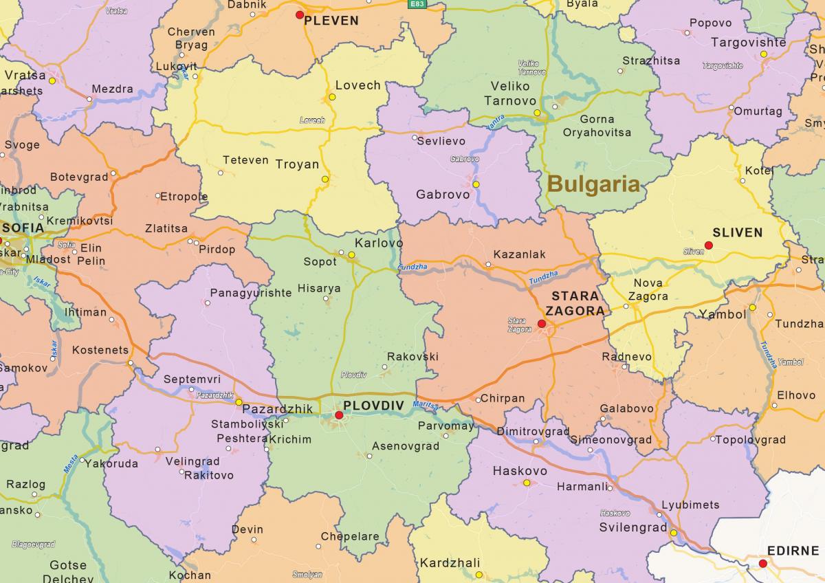 mapa de Bulgària política