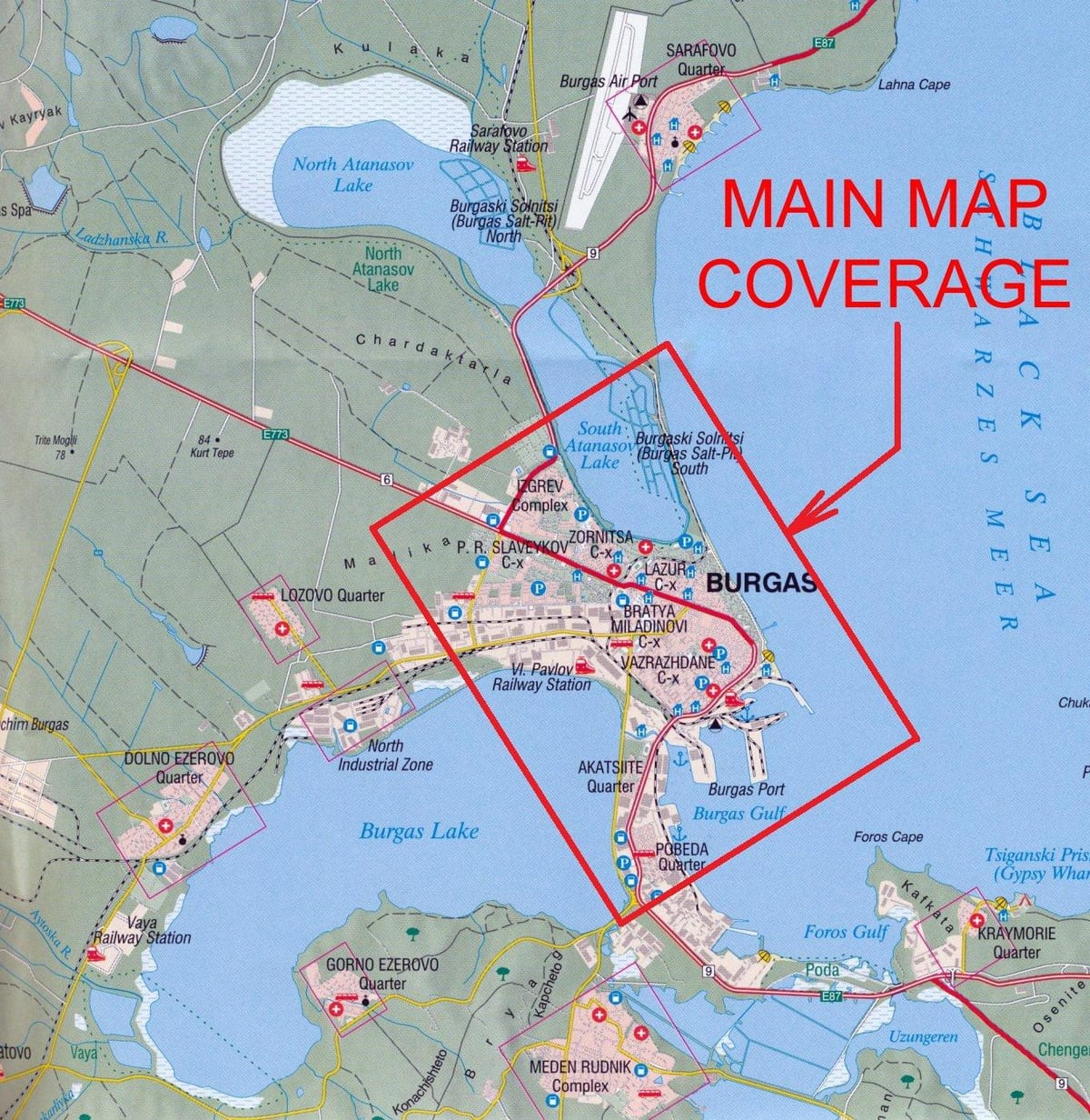 mapa burgas, Bulgària