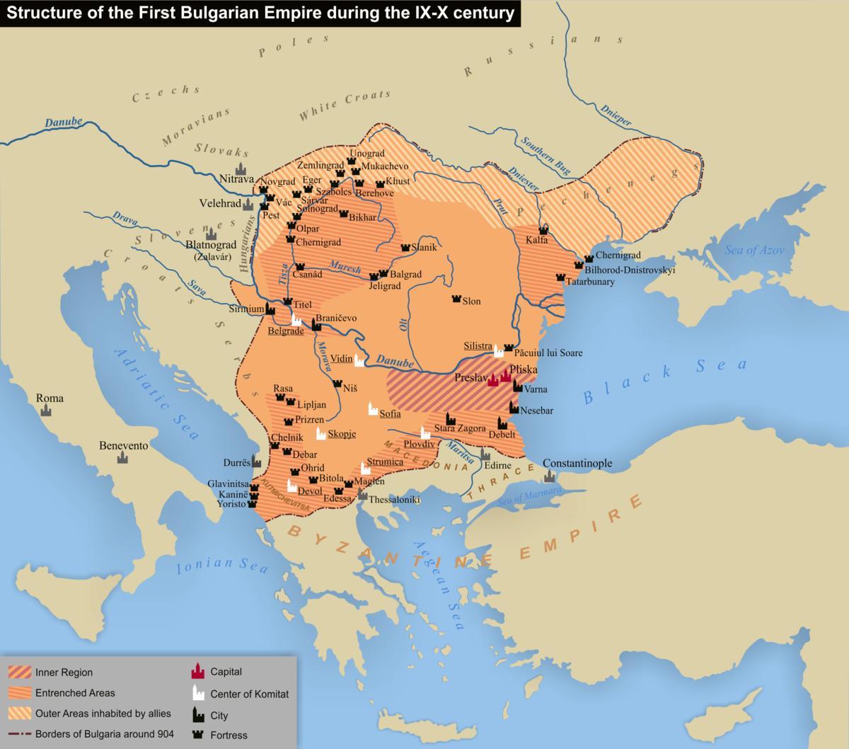 mapa de l'imperi búlgar