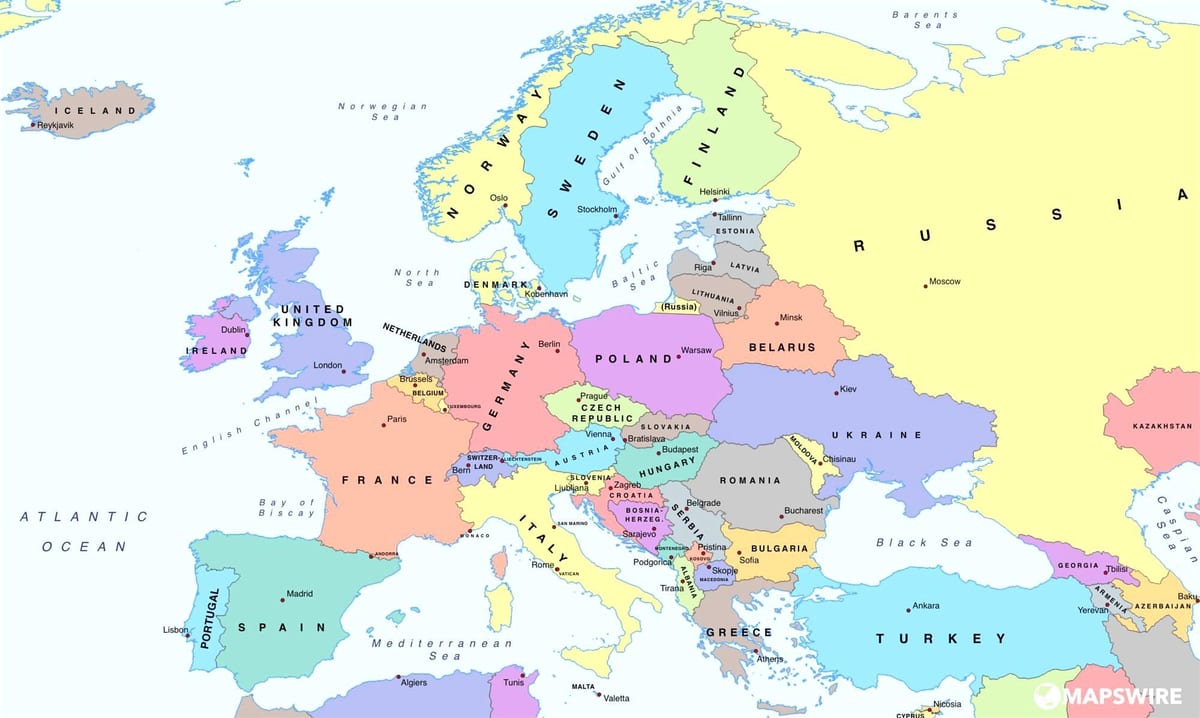 mapa d'europa mostrant Bulgària