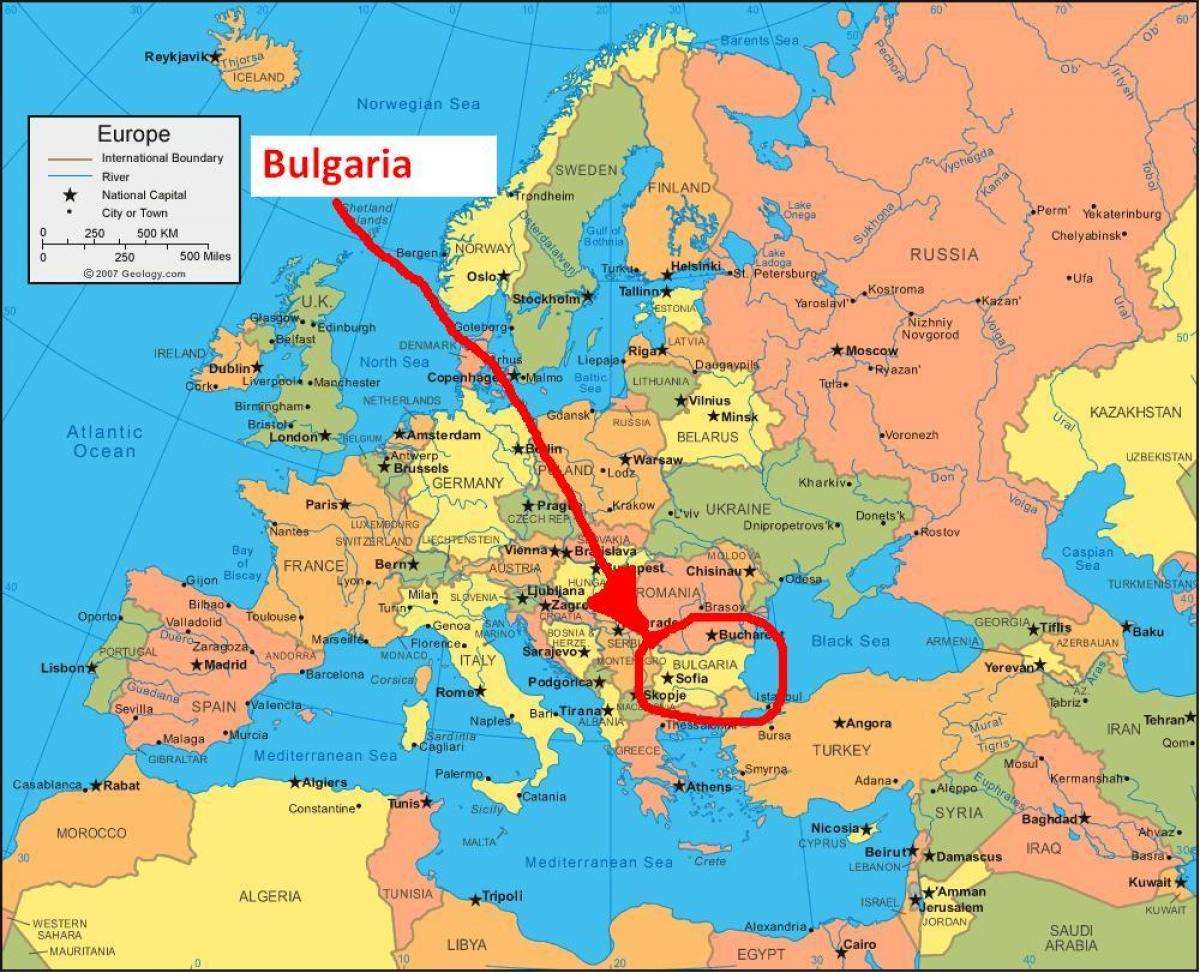 mapa Bulgària països de l'entorn