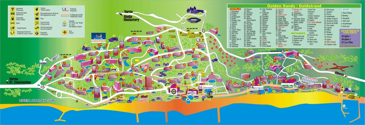 golden beach, Bulgària mapa