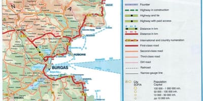 Búlgar costa de la mar negra mapa