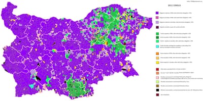 Mapa de Bulgària ètnica