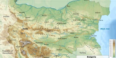 Mapa de Bulgària geografia
