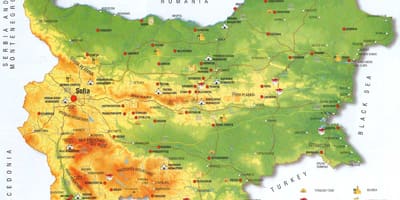 Búlgar mapa de les muntanyes