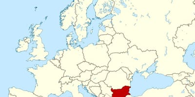Mapa del món que mostra Bulgària