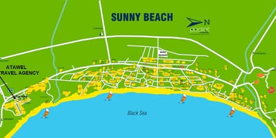Mapa Bulgària sunny beach