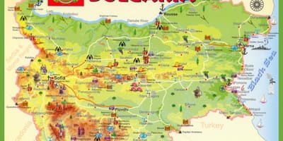 Bulgària mapa turístic