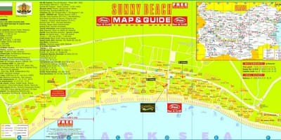 Mapa turístic de sunny beach, Bulgària
