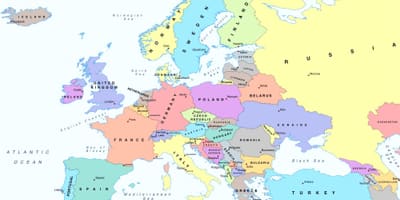 Mapa d'europa mostrant Bulgària