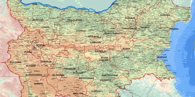 Mapa de mapa detallat de Bulgària