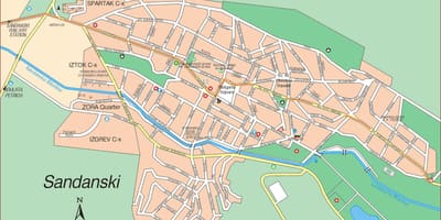 Mapa de sandanski Bulgària